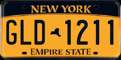 NY license plate GLD1211