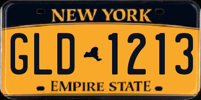 NY license plate GLD1213