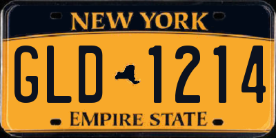 NY license plate GLD1214