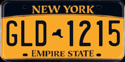 NY license plate GLD1215