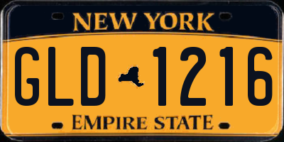 NY license plate GLD1216