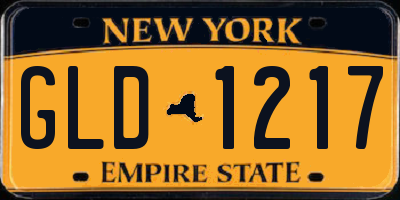 NY license plate GLD1217