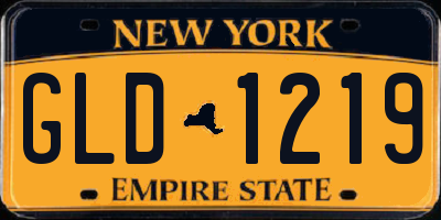 NY license plate GLD1219