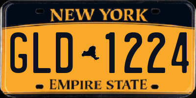NY license plate GLD1224