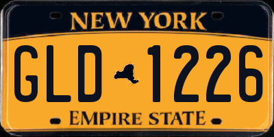 NY license plate GLD1226