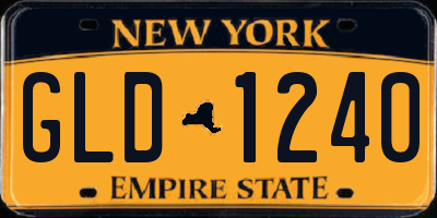 NY license plate GLD1240