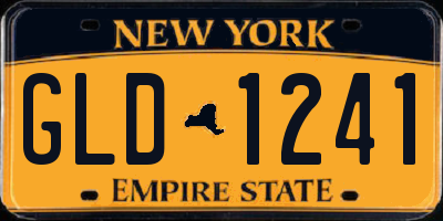 NY license plate GLD1241