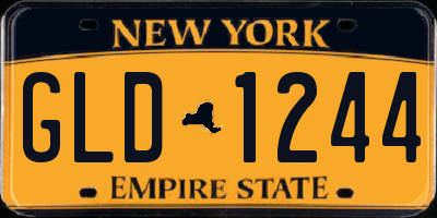 NY license plate GLD1244