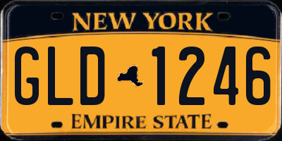 NY license plate GLD1246