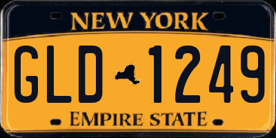 NY license plate GLD1249