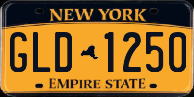 NY license plate GLD1250