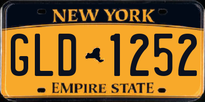 NY license plate GLD1252