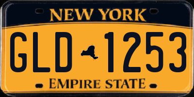 NY license plate GLD1253