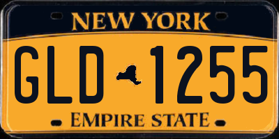NY license plate GLD1255