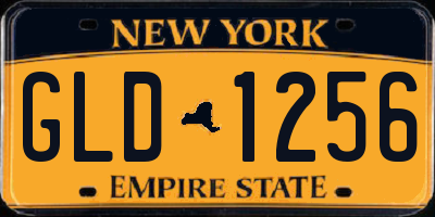 NY license plate GLD1256