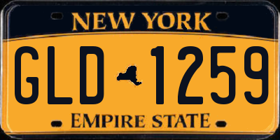 NY license plate GLD1259