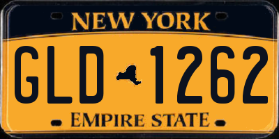 NY license plate GLD1262