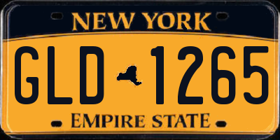 NY license plate GLD1265