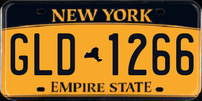 NY license plate GLD1266