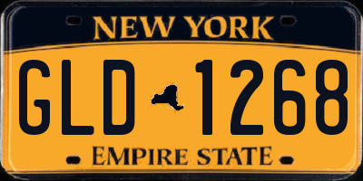 NY license plate GLD1268