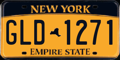 NY license plate GLD1271
