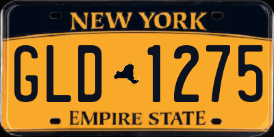 NY license plate GLD1275