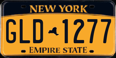 NY license plate GLD1277
