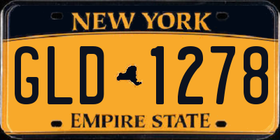 NY license plate GLD1278