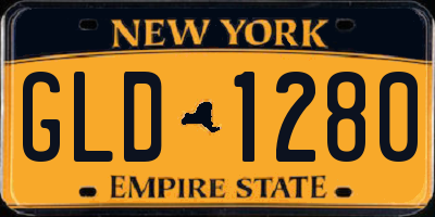 NY license plate GLD1280