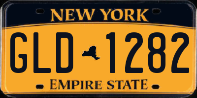 NY license plate GLD1282