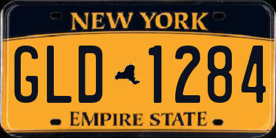 NY license plate GLD1284