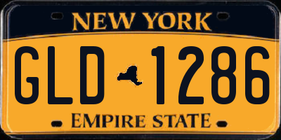 NY license plate GLD1286