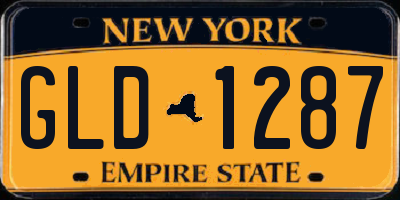 NY license plate GLD1287