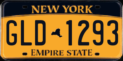 NY license plate GLD1293