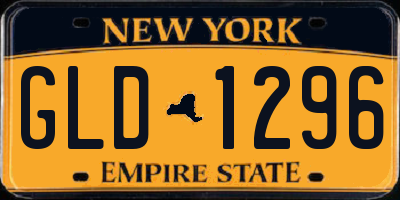 NY license plate GLD1296