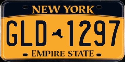 NY license plate GLD1297