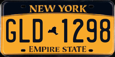 NY license plate GLD1298