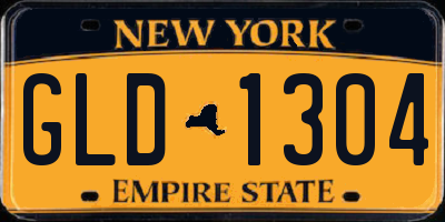 NY license plate GLD1304