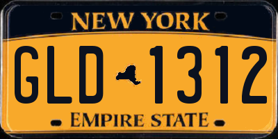 NY license plate GLD1312