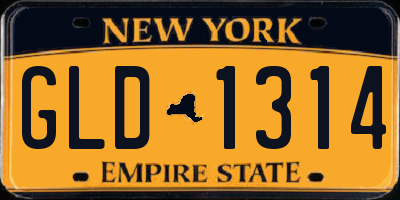 NY license plate GLD1314