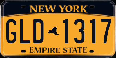 NY license plate GLD1317