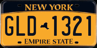NY license plate GLD1321