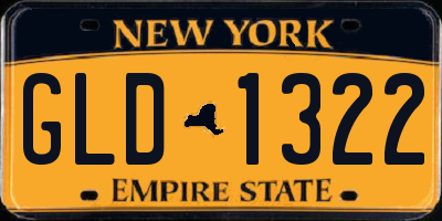 NY license plate GLD1322