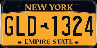 NY license plate GLD1324