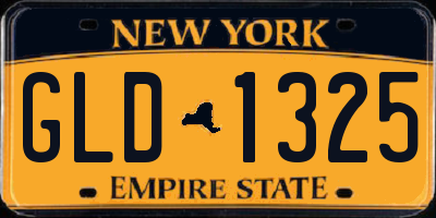 NY license plate GLD1325