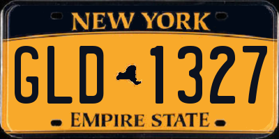 NY license plate GLD1327