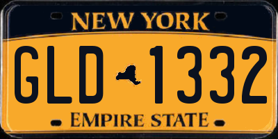 NY license plate GLD1332