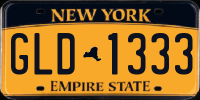 NY license plate GLD1333