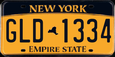 NY license plate GLD1334