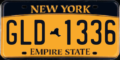 NY license plate GLD1336